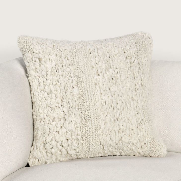 Renewed Sinclair Ivory Square Accent Pillow
