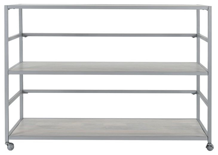 Glendora Silver Storage Rack with Casters