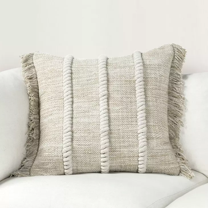 Catania Lucera Natural Square Accent Pillow Set of 2