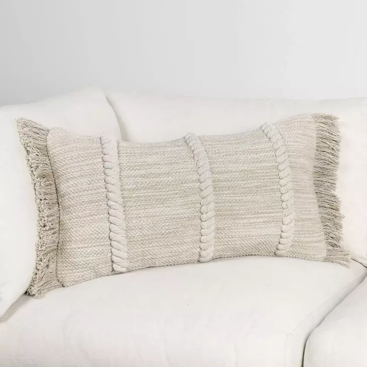 Catania Lucera Natural Rectangular Accent Pillow Set of 2