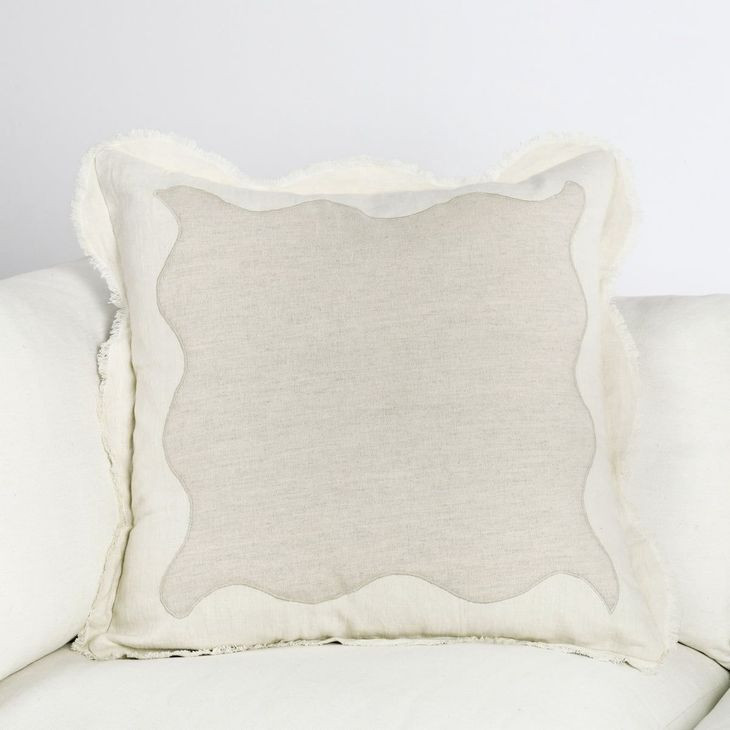 Catania Tollo Natural and Ivory Square Accent Pillow