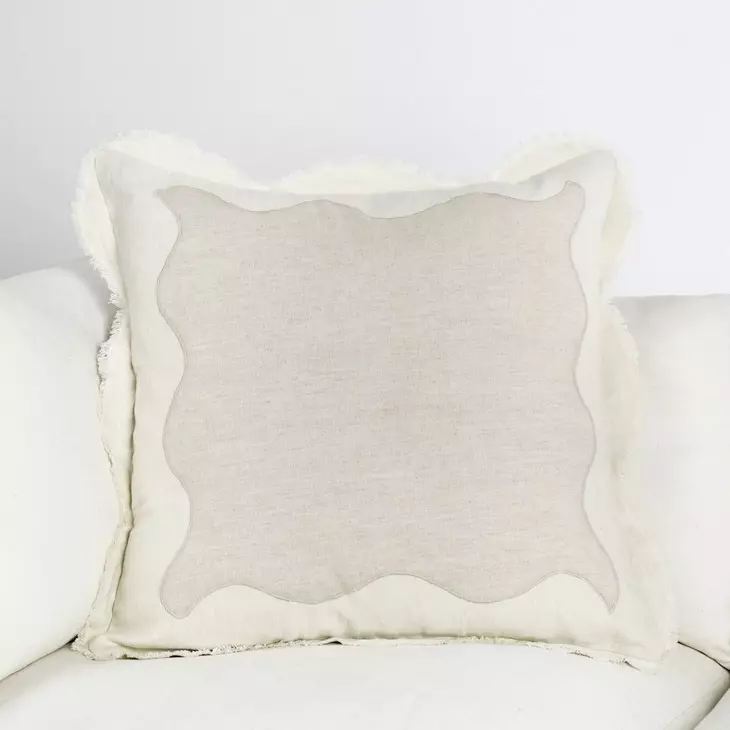 Catania Tollo Natural and Ivory Square Accent Pillow Set of 2