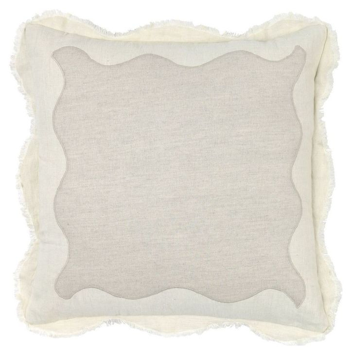 Catania Tollo Natural and Ivory Square Accent Pillow