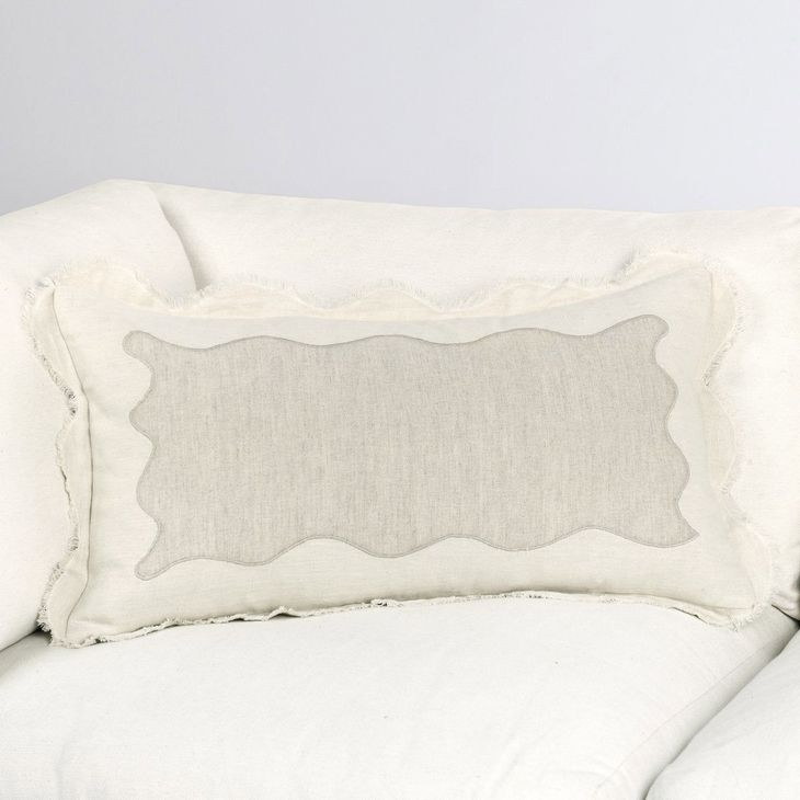 Catania Tollo Natural and Ivory Rectangular Accent Pillow