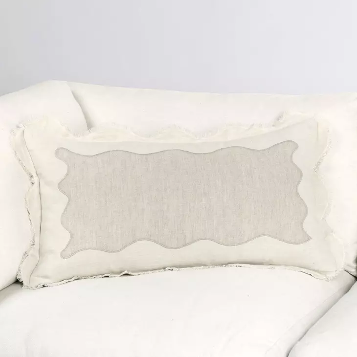 Catania Tollo Natural and Ivory Rectangular Accent Pillow Set of 2