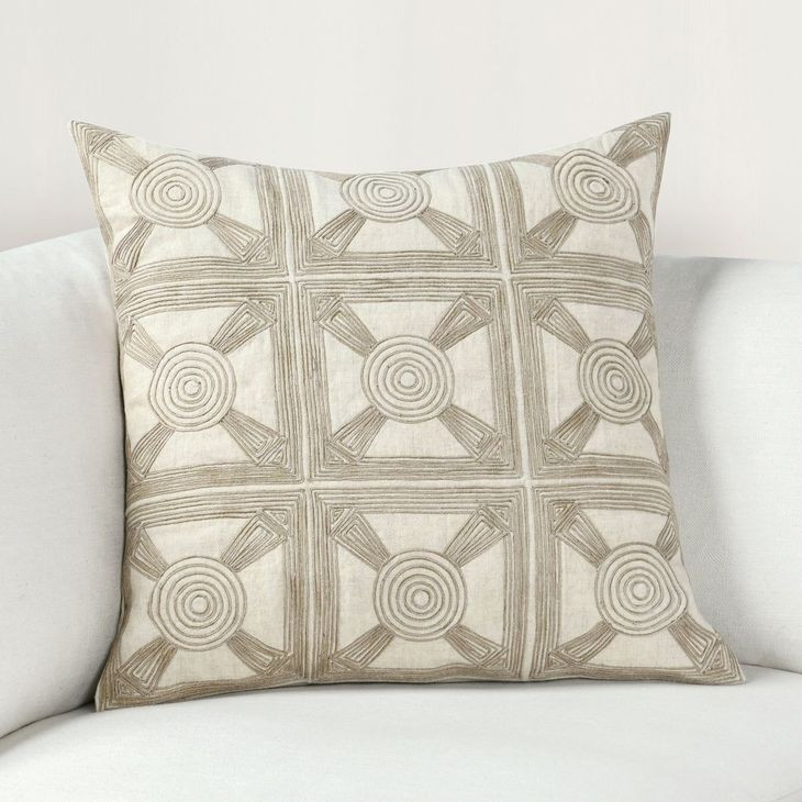 Catania Baia Natural Square Accent Pillow