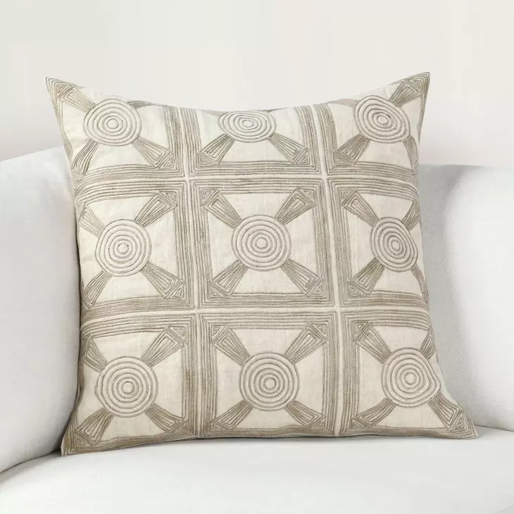 Catania Baia Natural Square Accent Pillow Set of 2