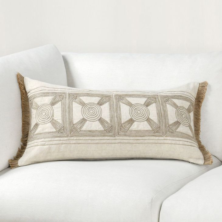 Catania Baia Natural Rectangular Accent Pillow