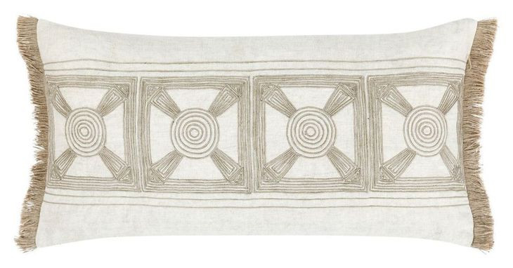 Catania Baia Natural Rectangular Accent Pillow