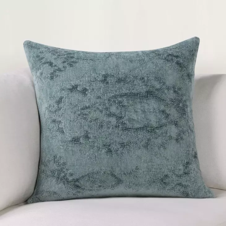 Oliver Chambray Blue Square Accent Pillow Set of 2