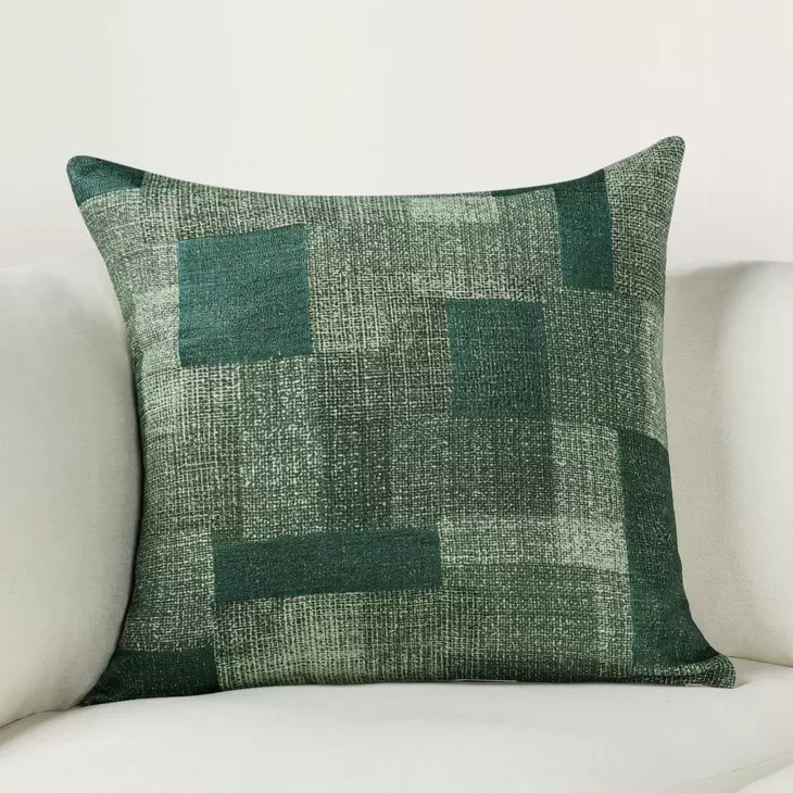 Catania Praia Viridian Green Square Accent Pillow Set of 2