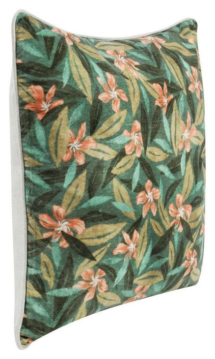 Catania Lamia Green and Black Square Accent Pillow