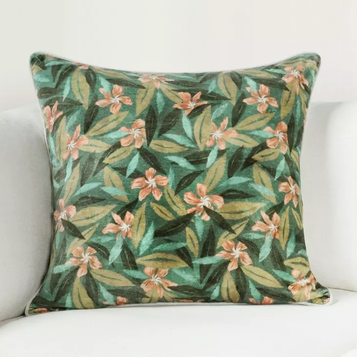 Catania Lamia Green and Black Square Accent Pillow Set of 2