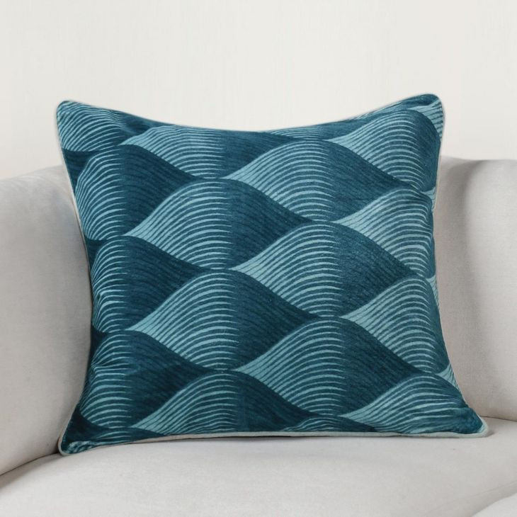 Catania Scala Sea Glass Blue Square Accent Pillow