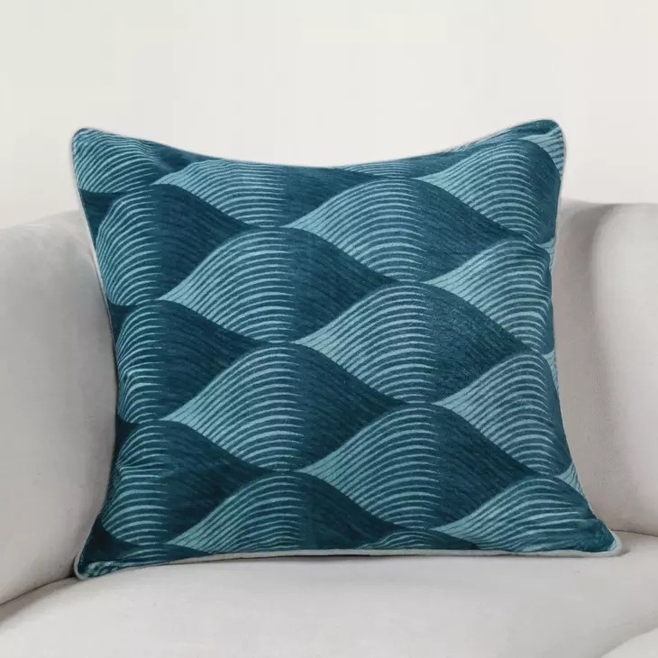 Catania Scala Sea Glass Blue Square Accent Pillow Set of 2