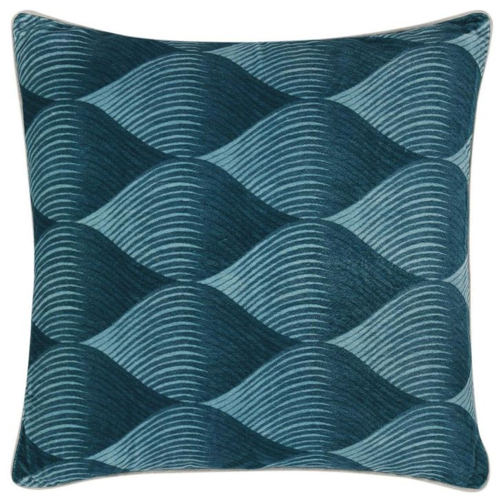 Catania Scala Sea Glass Blue Square Accent Pillow