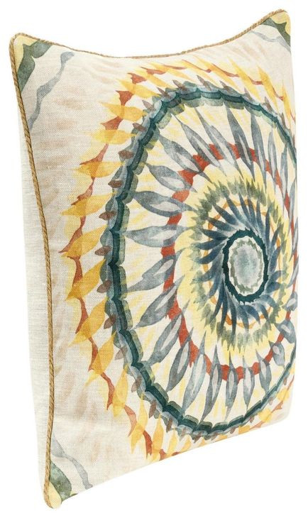 Catania Mesta Blue and Gray Square Accent Pillow