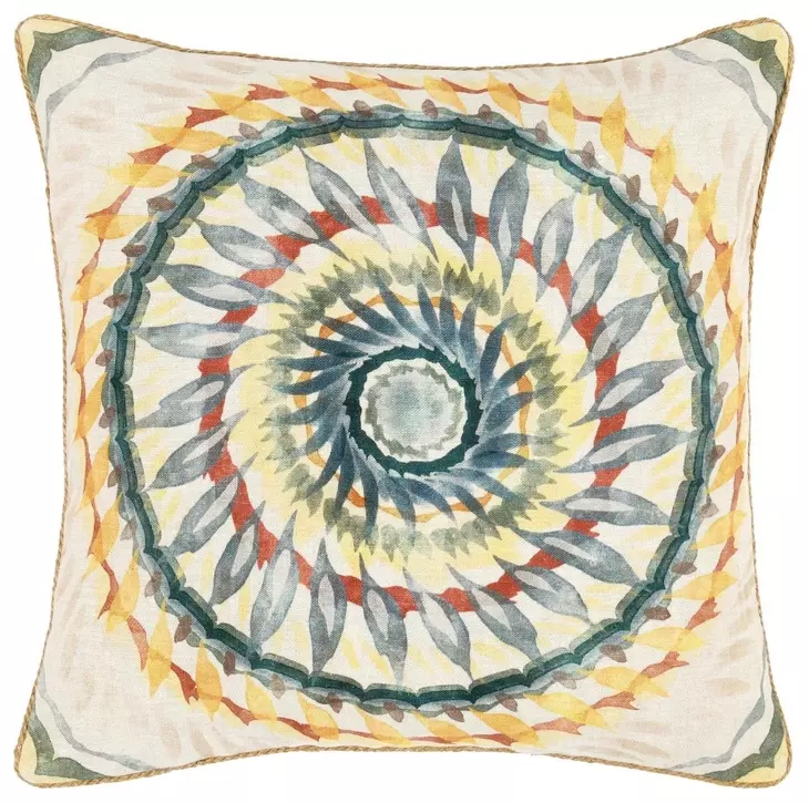 Catania Mesta Blue and Gray Square Accent Pillow Set of 2