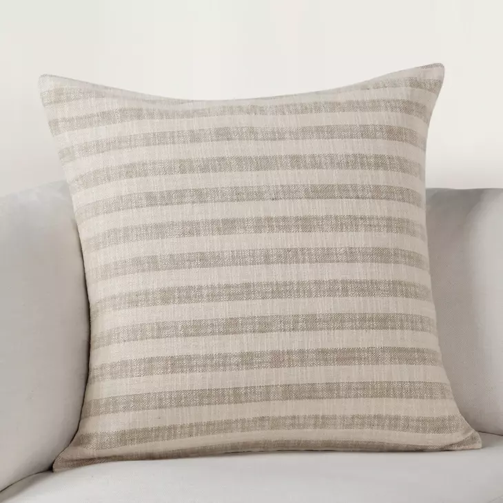 Villa Classics Linna Ivory and Natural Square Accent Pillow Set of 2