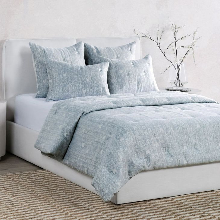 French Herringbone Storm Comforter Euro Sham