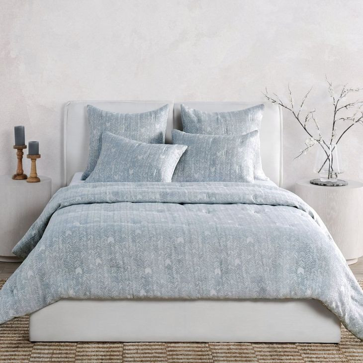 French Herringbone Storm Comforter Euro Sham