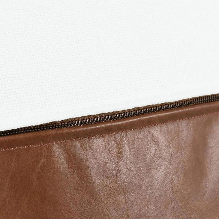 Villa Classics Canyon Ivory and Kona Brown Square Accent Pillow