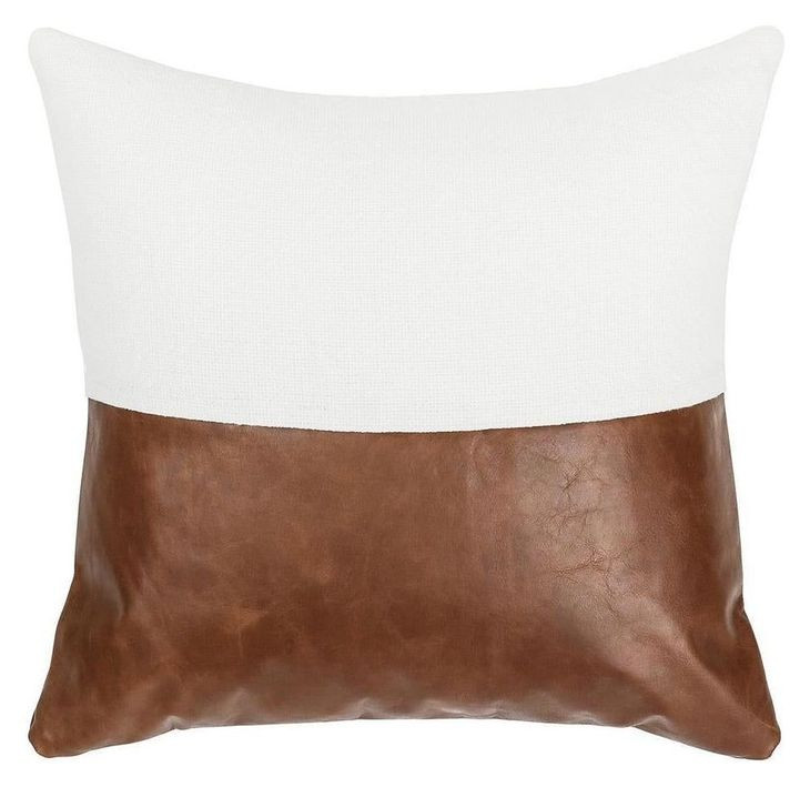 Villa Classics Canyon Ivory and Kona Brown Square Accent Pillow