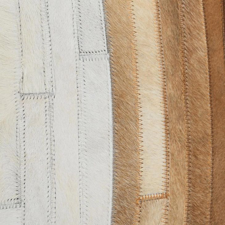 Radiant Oasis Meru Hide Tan and White Square Accent Pillow