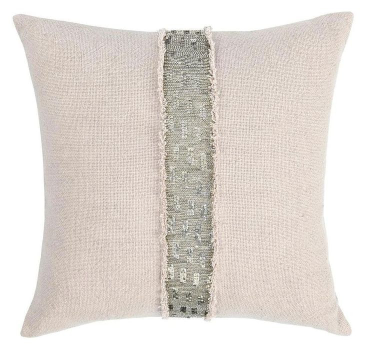 Radiant Oasis Lira Natural and Silver Square Accent Pillow