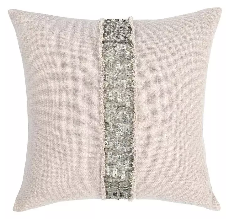 Radiant Oasis Lira Natural and Silver Square Accent Pillow Set of 2