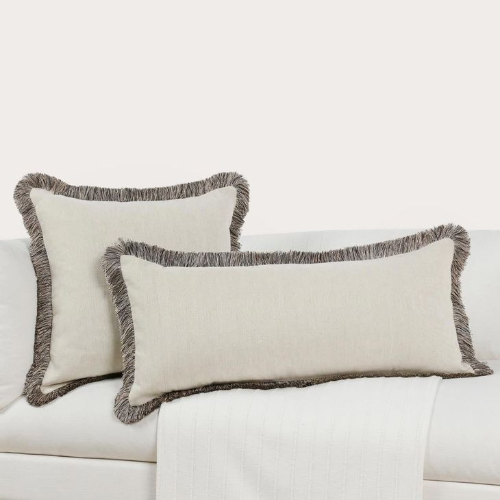 Radiant Oasis Nola Natural and Black Square Accent Pillow