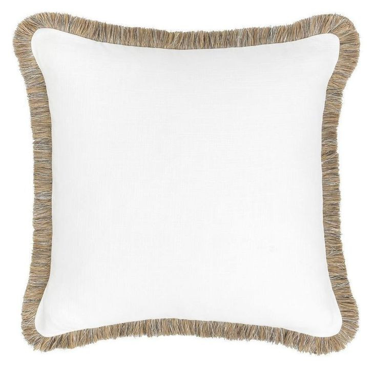 Radiant Oasis Cara Ivory and Natural Square Accent Pillow