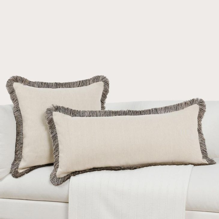 Radiant Oasis Nola Natural and Black Rectangular Accent Pillow