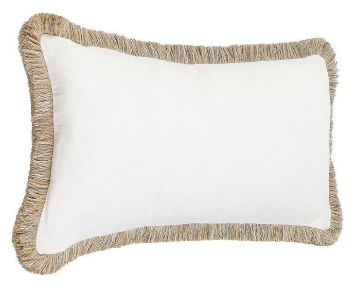 Radiant Oasis Cara Ivory and Natural Rectangular Accent Pillow