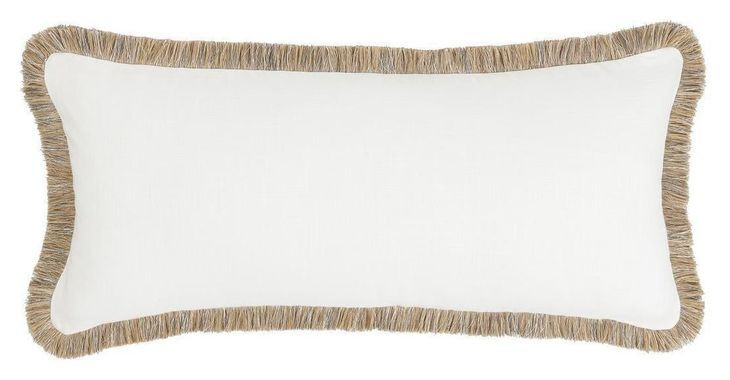 Radiant Oasis Cara Ivory and Natural Rectangular Accent Pillow