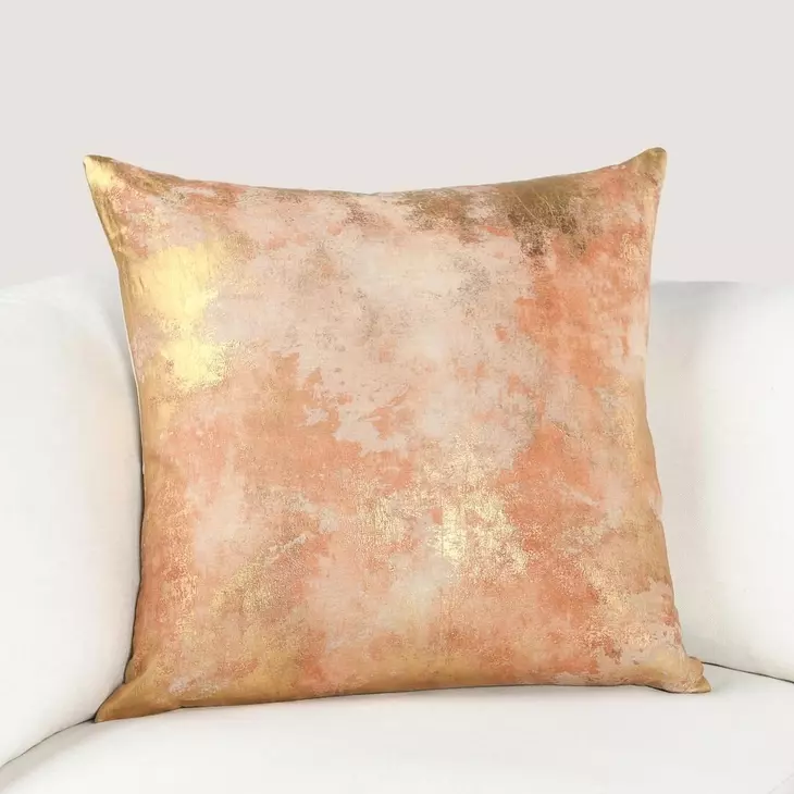 Radiant Oasis Onara Burnt Orange and Gold Square Accent Pillow Set of 2