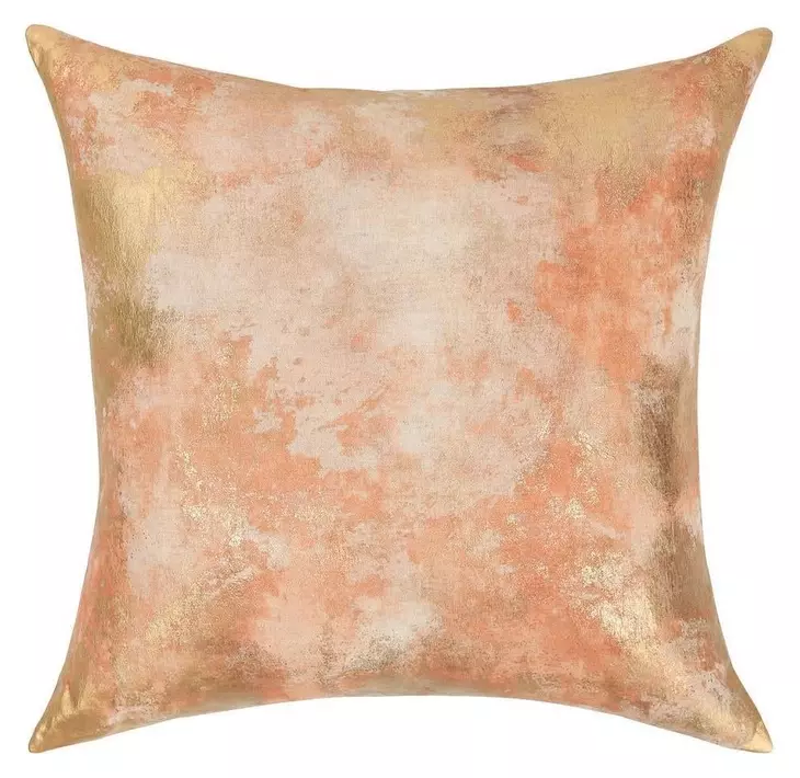 Radiant Oasis Onara Burnt Orange and Gold Square Accent Pillow Set of 2