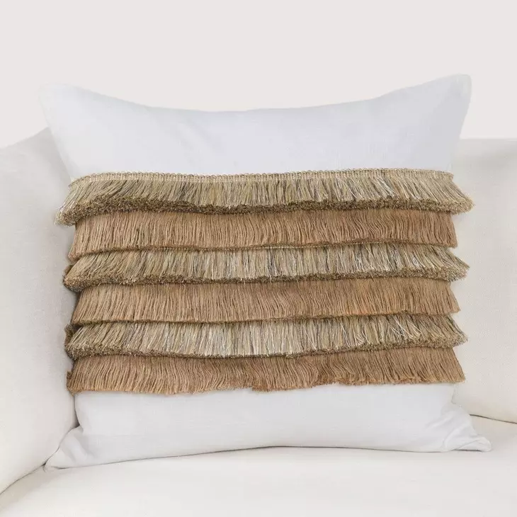 Radiant Oasis Safi Ivory and Natural Square Accent Pillow Set of 2