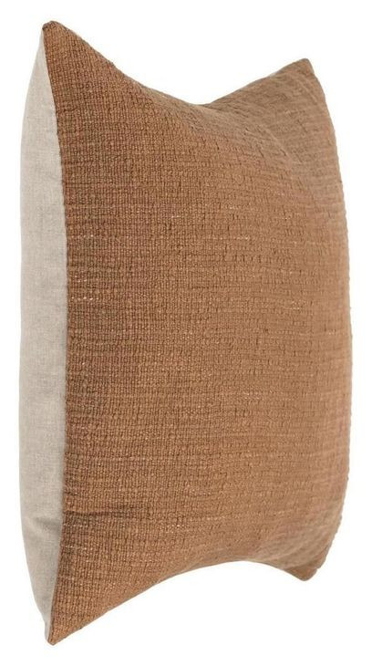 Fable Cognac Brown Square Accent Pillow