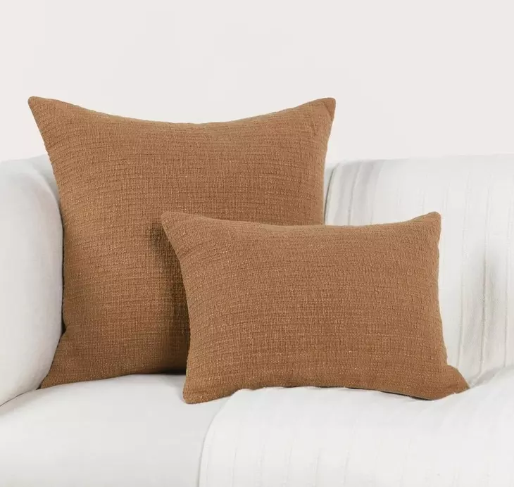 Fable Cognac Brown Square Accent Pillow Set of 2