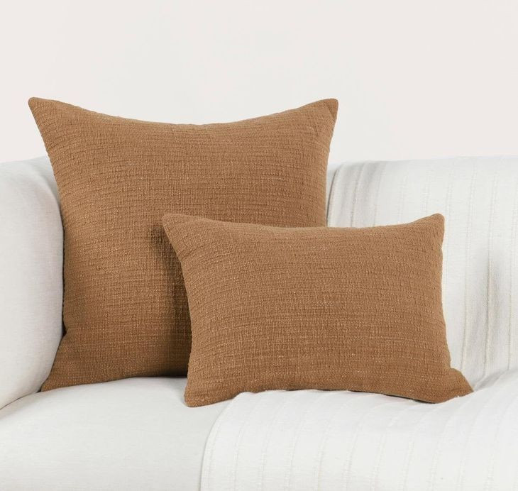 Fable Cognac Brown Rectangular Accent Pillow