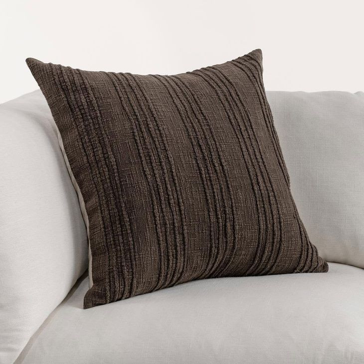 Gratitude Ganache Brown Square Accent Pillow