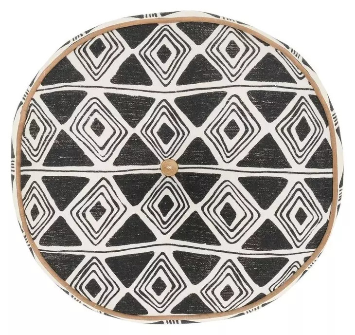 Radiant Oasis Nubia Black and White Round Accent Pillow Set of 2