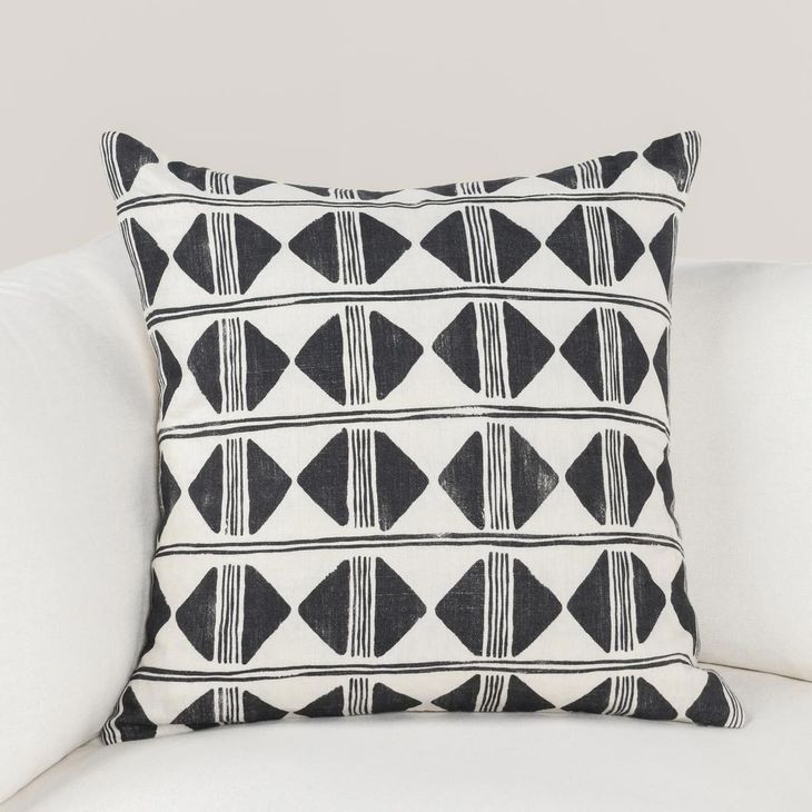 Radiant Oasis Nubia Black and White Square Accent Pillow