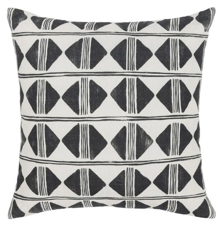 Radiant Oasis Nubia Black and White Square Accent Pillow