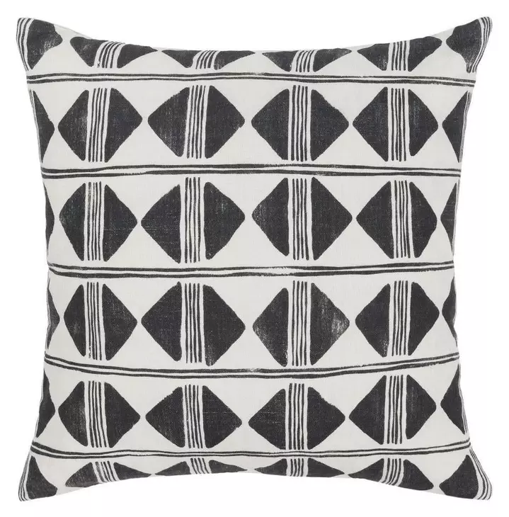Radiant Oasis Nubia Black and White Square Accent Pillow Set of 2