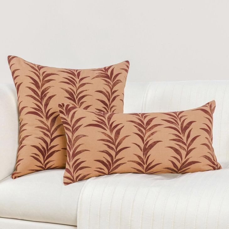 Radiant Oasis Alula Sienna and Burgundy Square Accent Pillow