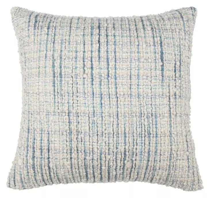 Equilibrium Trona Blue and Ivory Square Accent Pillow Set of 2