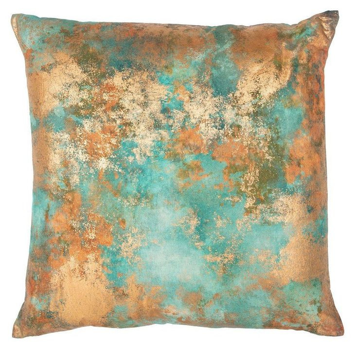 Equilibrium Onara Turquoise Copper Square Accent Pillow