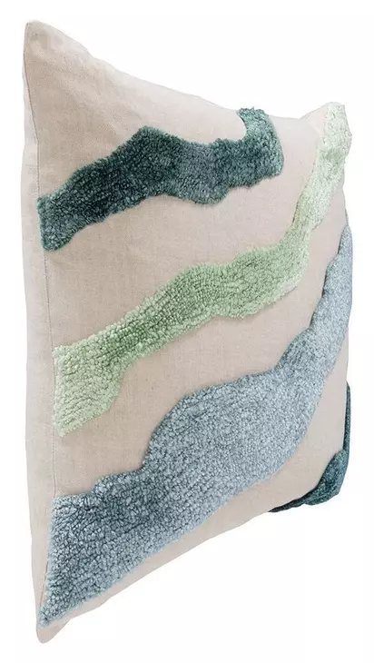 Equilibrium Inertia Blue and Cream Square Accent Pillow Set of 2